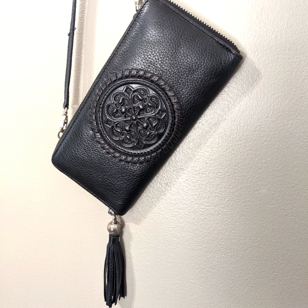 Brighton Ferrara Large Zip Around Wallet Crossbody Bag